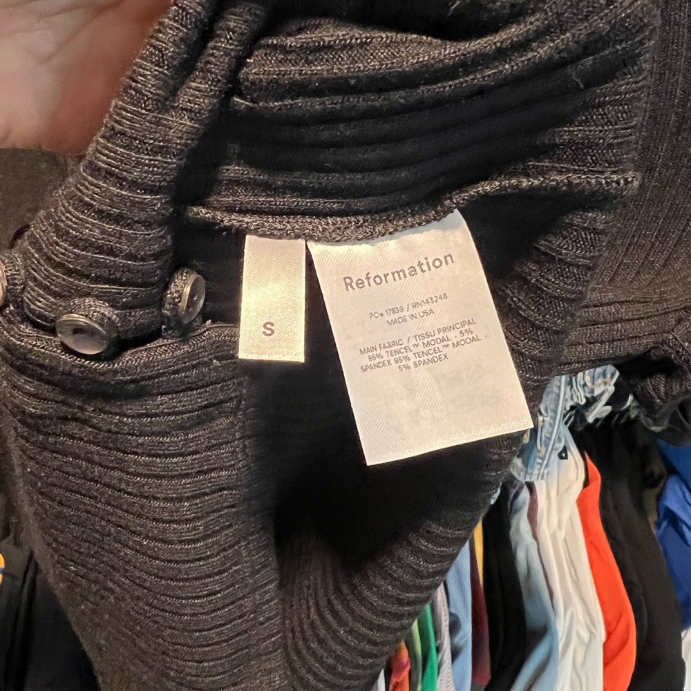 Reformation Gellar Knit Button Top